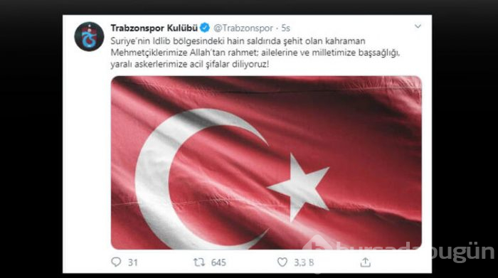Spor camiasından şehitlerimiz için başsağlığı mesajları!