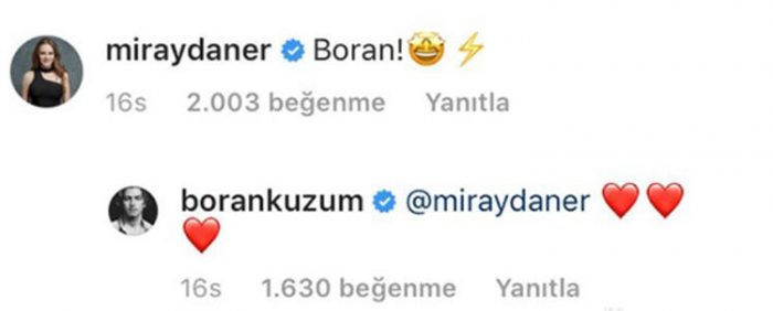 Miray Daner ve Boran Kuzum sevgili mi?