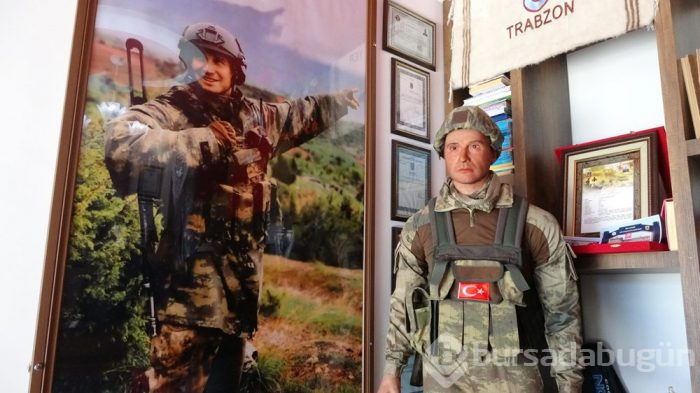 Şehidin evindeki müzeye balmumu heykel