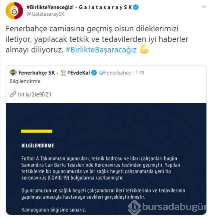 Fenerbahçe'ye geçmiş olsun mesajları!