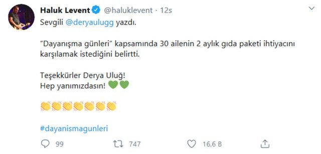 Haluk Levent yardım çağrısında bulundu