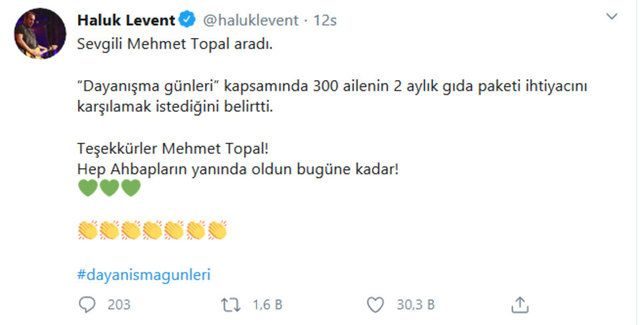 Haluk Levent yardım çağrısında bulundu