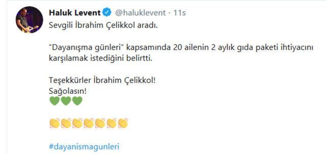 Haluk Levent yardım çağrısında bulundu