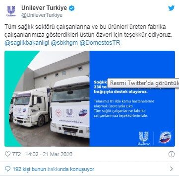 Koronavirüs salgınıyla mücadelede destekçi olan firmalar hangileri?