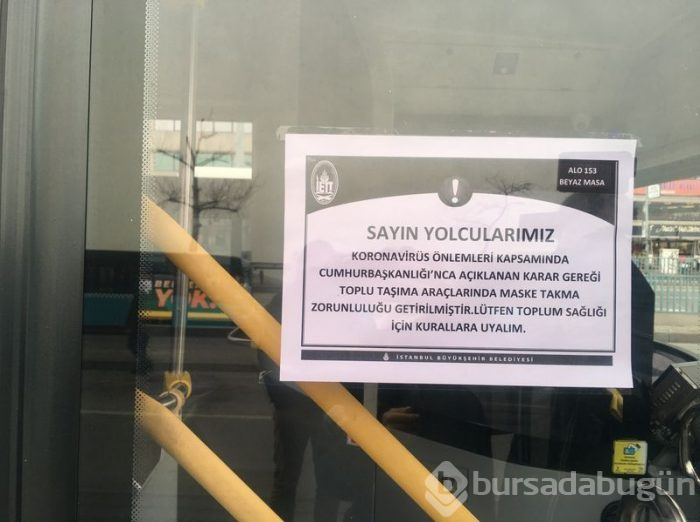 İstanbul'da toplu taşımayı kullananlara maske!