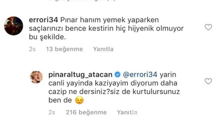 Pınar Altuğ, instagramda takipçilerine öyle cevaplar verdi ki...