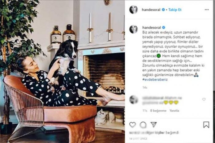 Hande Soral da 'Evde Kal' dedi
