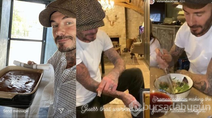 Eski efsane David Beckham mutfaktan çıkamıyor
