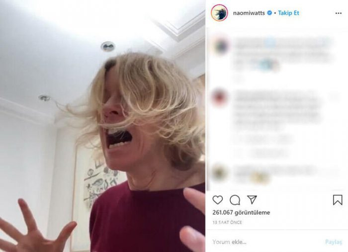  Naomi Watts, karantinada çığlığı bastı!