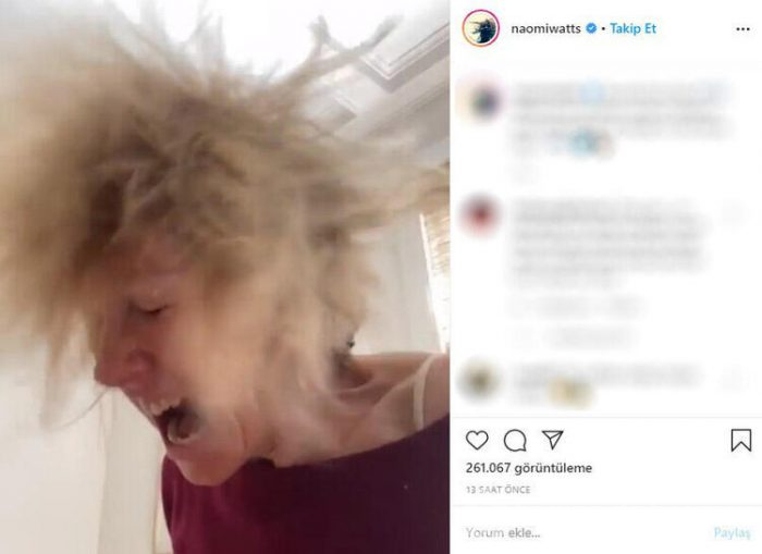  Naomi Watts, karantinada çığlığı bastı!