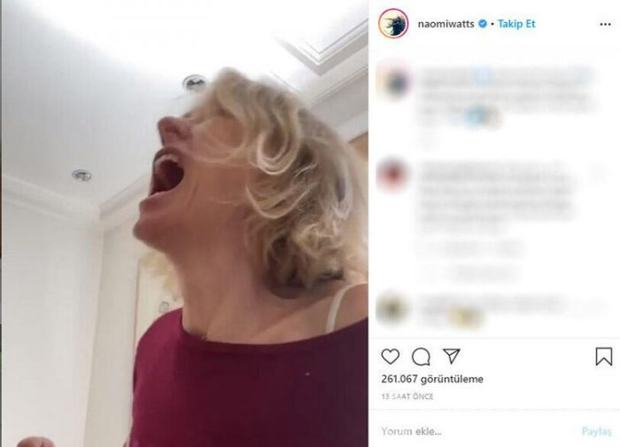  Naomi Watts, karantinada çığlığı bastı!