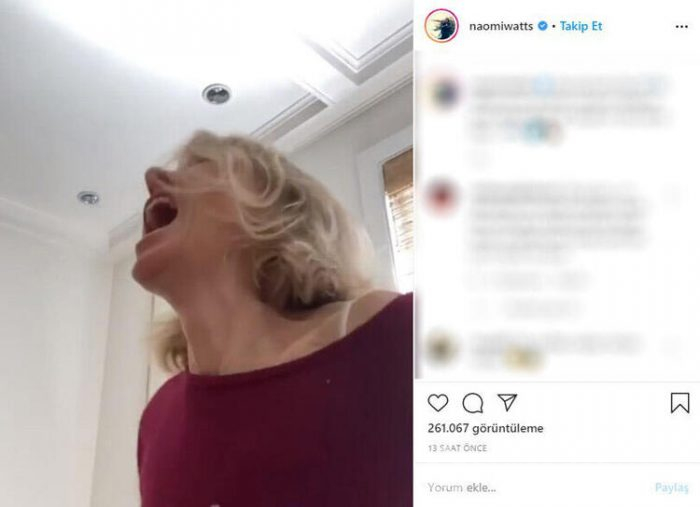  Naomi Watts, karantinada çığlığı bastı!