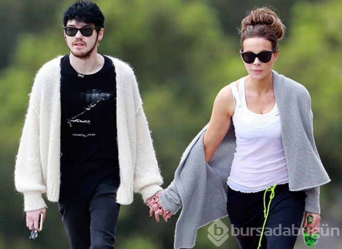 Kate Beckinsale ve küçük sevgilisi el ele