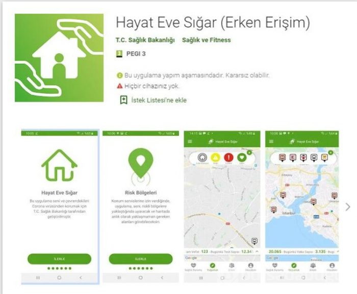 Hayat Eve Sığar resmi uygulaması yayında