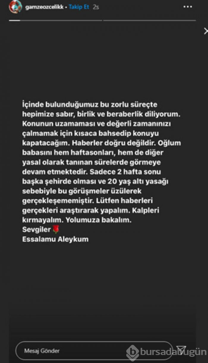 Gamze Özçelik'ten açıklama geldi