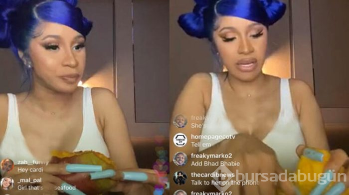 Cardi B uzun tırnaklarıyla mango doğradı