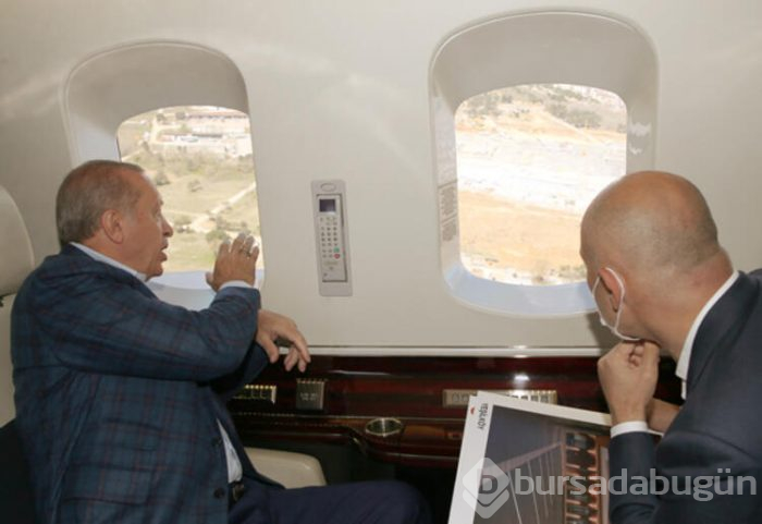 Cumhurbaşkanı Recep Tayyip Erdoğan, hastane inşaatlarını havadan inceledi