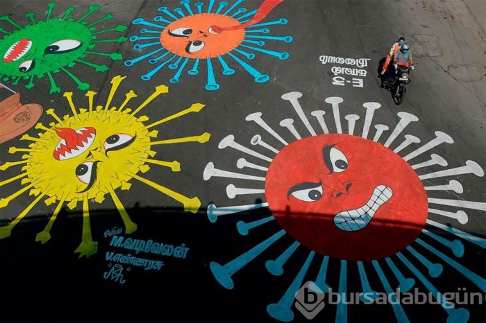 Dünyanın her köşesinden koronavirüs duvar resimleri