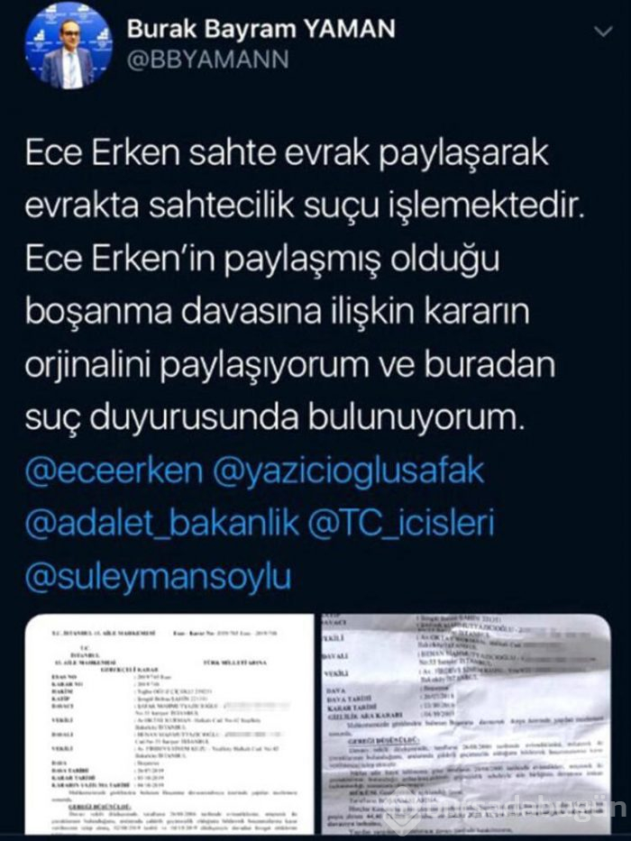 Ece Erken ilk kez konuştu