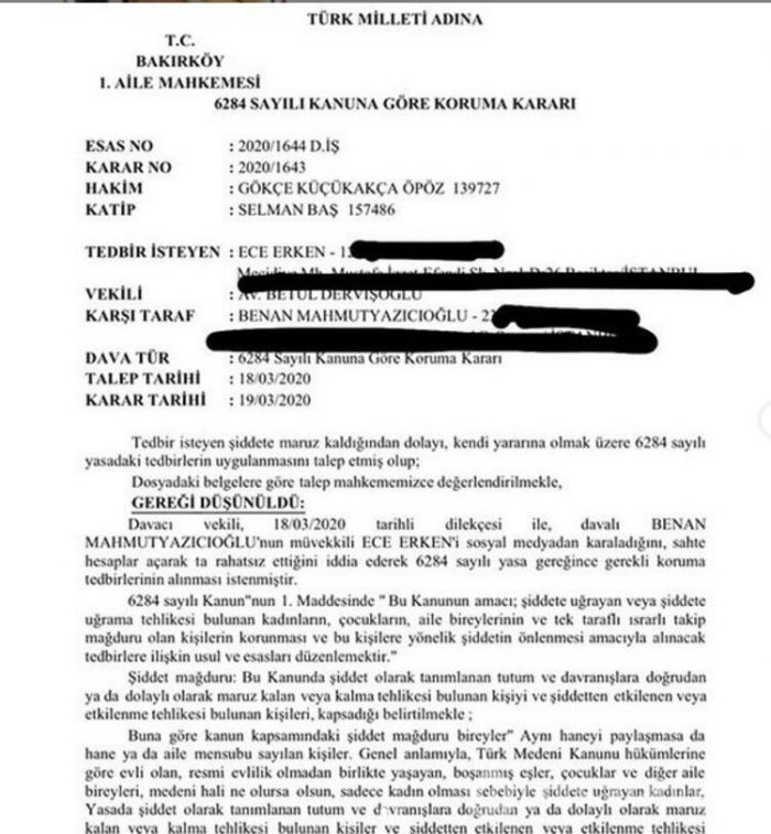 Ece Erken'de sular durulmuyor! Uzaklaştırma kararı aldırdı
