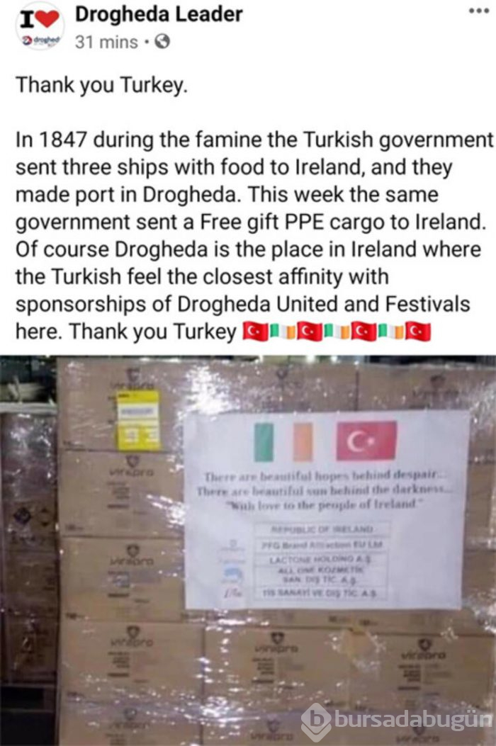 İrlanda'dan Türkiye'ye teşekkür! 