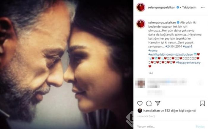 Evliliklerinin 6. yılını romantik şekilde kutladılar