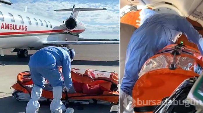 İsveç'ten ambulans uçakla Türkiye'ye geldi