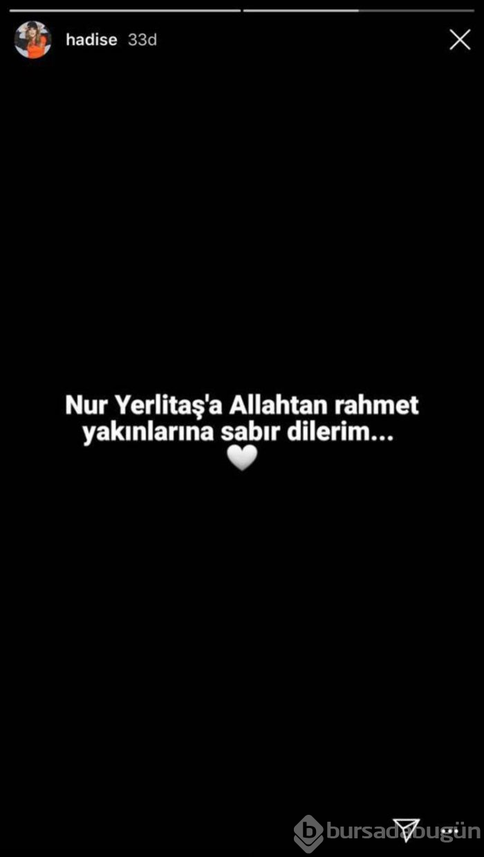 Hadise'den Nur Yerlitaş paylaşımı! 