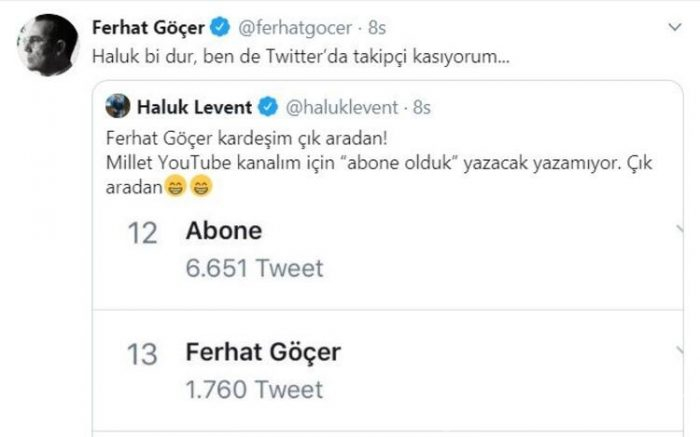 Ferhat Göçer takipçi sayısını artırmak için ilginç bir mesaj paylaştı