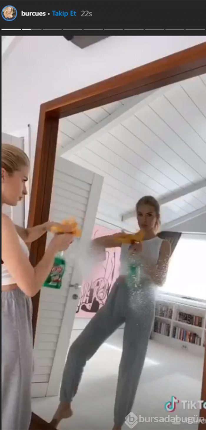 Burcu Esmersoy'dan karantinada dans 