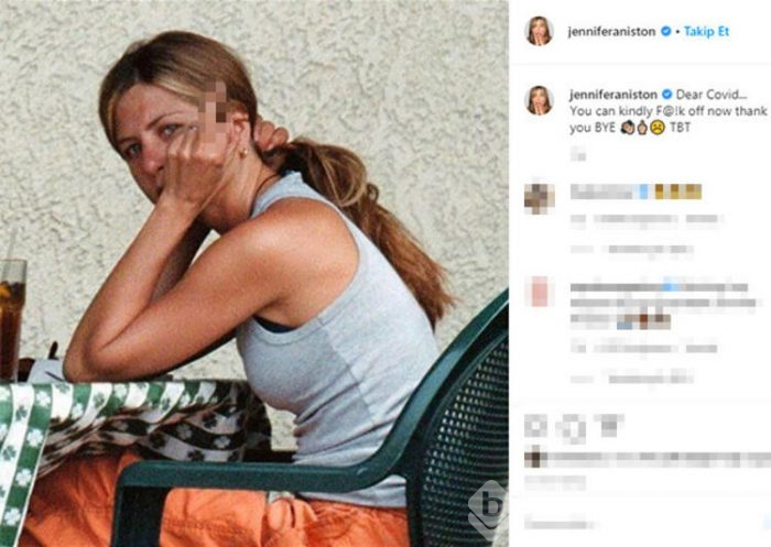 Jennifer Aniston'dan koronavirüse hareket!