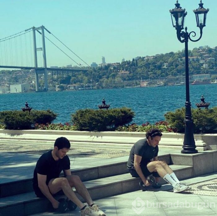 Kerim ve Hacı Sabancı'dan yalıda spor keyfi