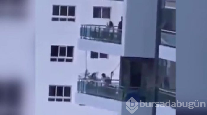 Sekizinci kata salıncak kurdu!