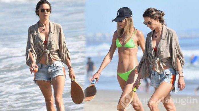 Alessandra Ambrosio plajda yakalandı

