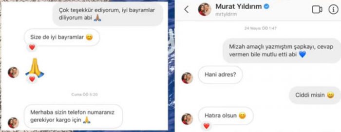 Hayranlarına tis&#807;o&#776;rtu&#776;nu&#776; ve s&#807;apkasını yolladı...