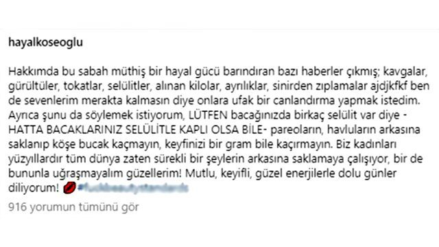 Hayal Köseoğlu selülit eleştirilerine bikinili yanıt verdi