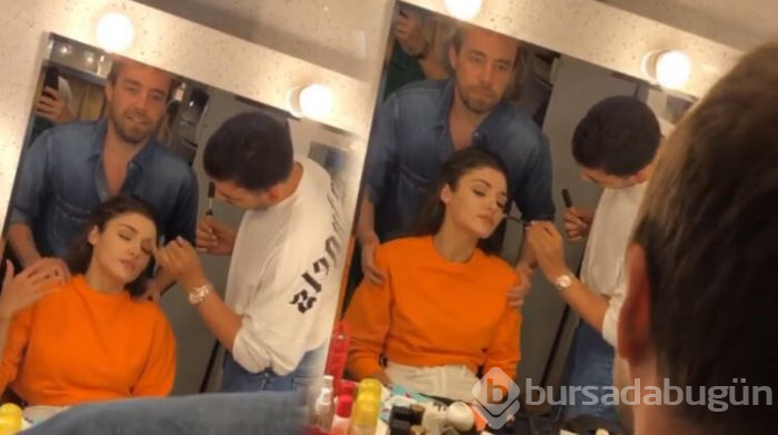 Murat Dalkılıç'tan sevgilisi Hande Erçel'e masaj!