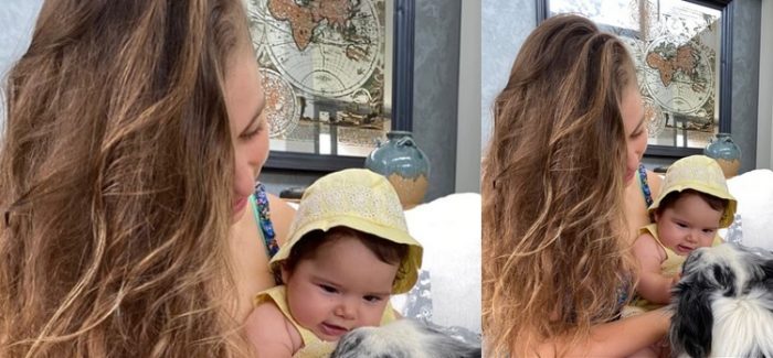 Hande Erçel'in ablası Gamze Erçel, kızı Aylin Mavi ile verdiği pozu sosyal medya hesabından paylaştı