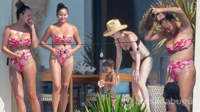 Chrissy Teigen tatile çıktı