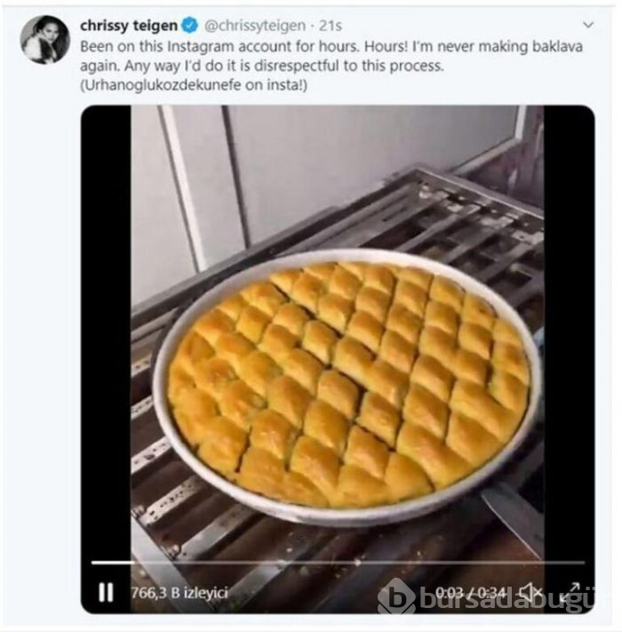 Charlize Theron ve Chrissy Teigen'dan Gaziantep baklavasına övgü
