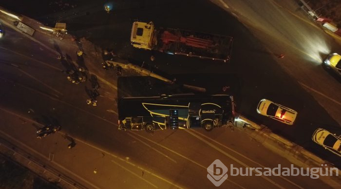 Bursa'da yolcu otobüsü devrildi! Ölü ve çok sayıda yaralı var