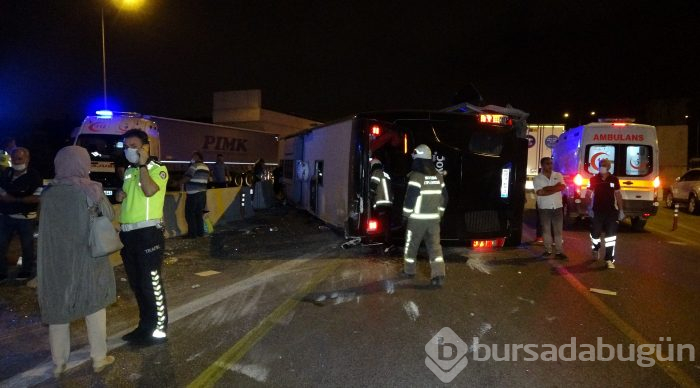 Bursa'da yolcu otobüsü devrildi! Ölü ve çok sayıda yaralı var