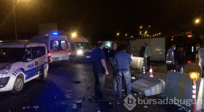 Bursa'da yolcu otobüsü devrildi! Ölü ve çok sayıda yaralı var