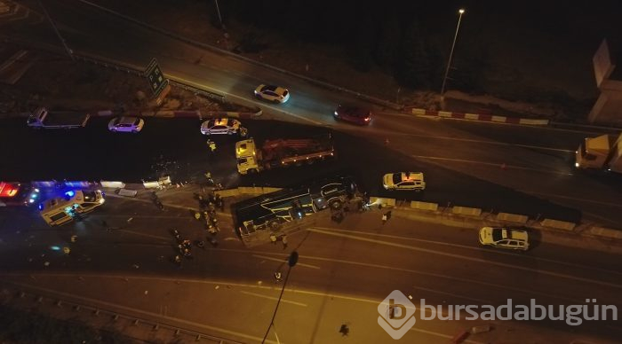 Bursa'da yolcu otobüsü devrildi! Ölü ve çok sayıda yaralı var