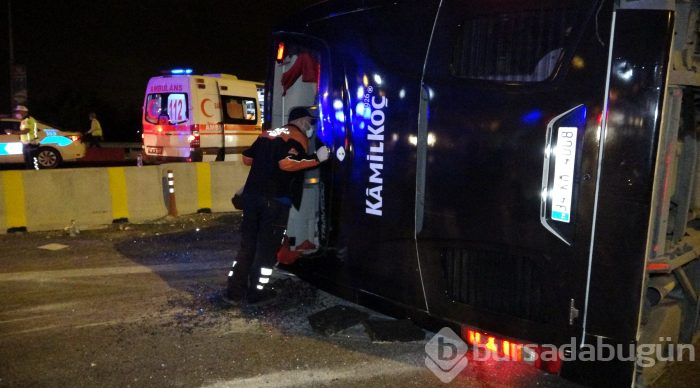Bursa'da yolcu otobüsü devrildi! Ölü ve çok sayıda yaralı var
