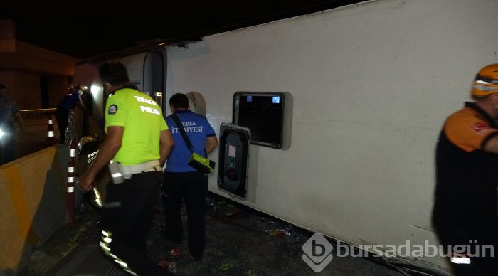 Bursa'da yolcu otobüsü devrildi! Ölü ve çok sayıda yaralı var