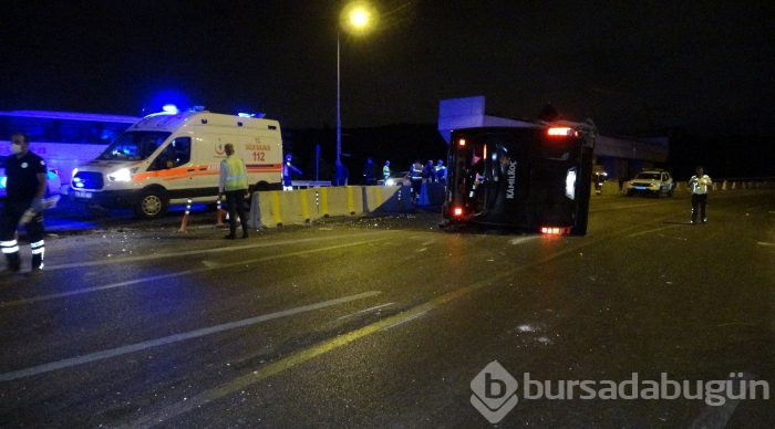 Bursa'da yolcu otobüsü devrildi! Ölü ve çok sayıda yaralı var