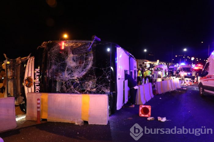 Bursa'da yolcu otobüsü devrildi! Ölü ve çok sayıda yaralı var