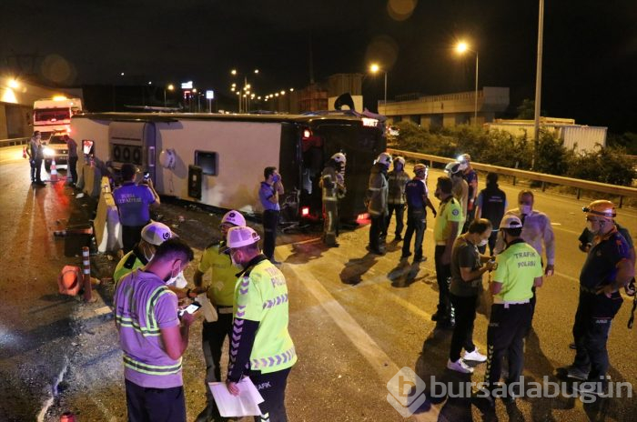 Bursa'da yolcu otobüsü devrildi! Ölü ve çok sayıda yaralı var