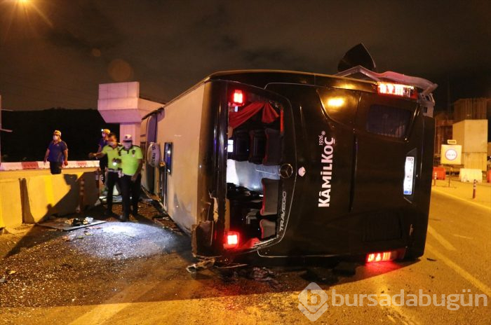 Bursa'da yolcu otobüsü devrildi! Ölü ve çok sayıda yaralı var